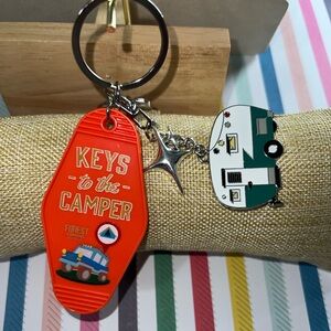 NWOT - Handmade Keychain - Orange "Keys to the Camper!"  *** 2 for $20!!